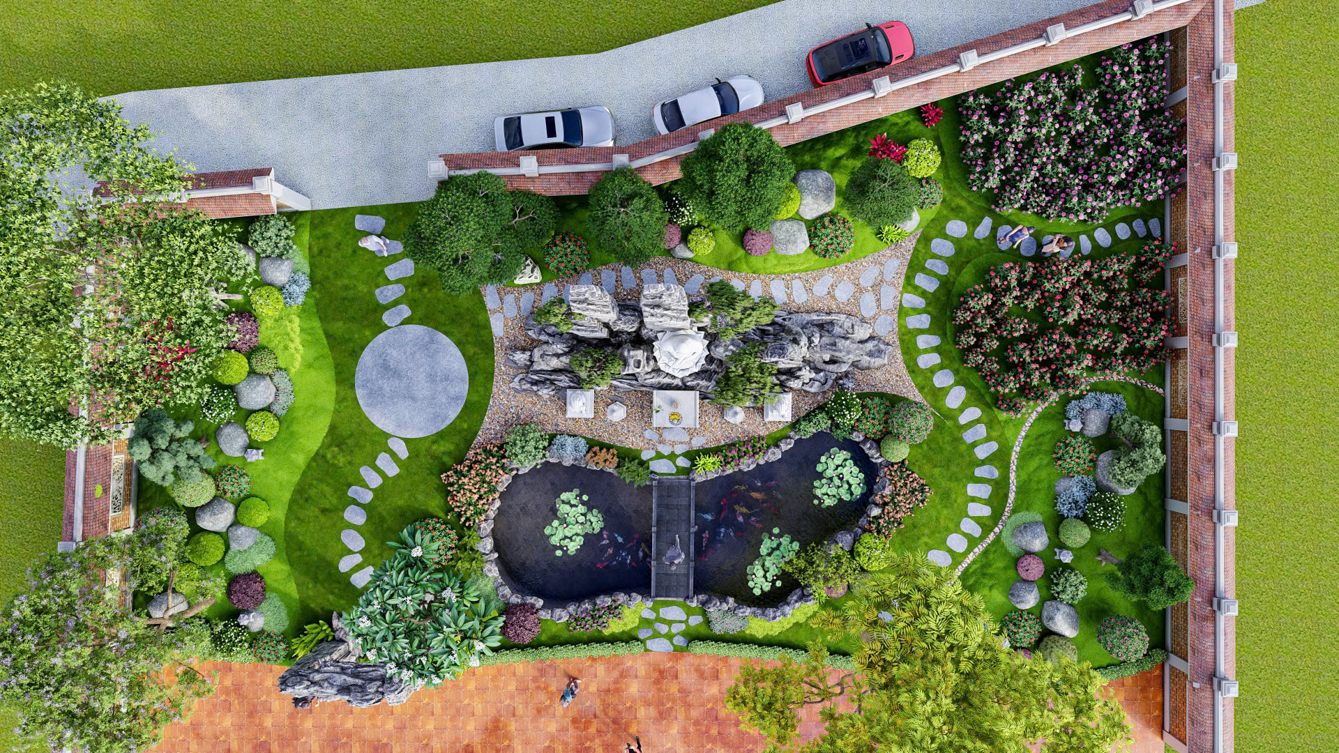 Thiết kế sân vườn 3D