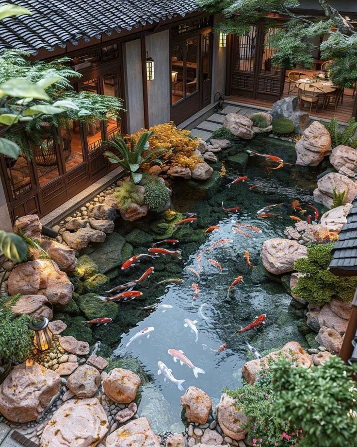 Bố trí tiểu cảnh và đá trang trí